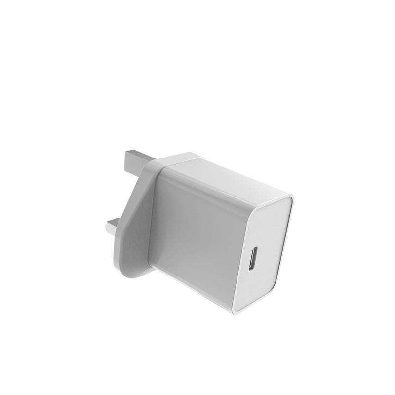 white EU mini travel adapter