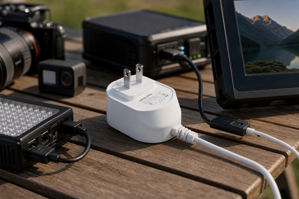 weather-ready compact power adapter scenarios