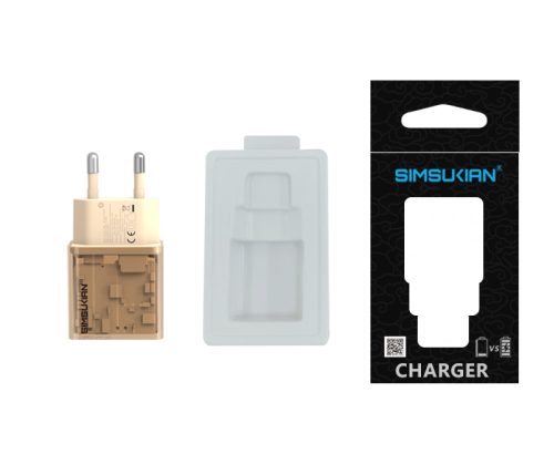 z Brown Transparent Cover USB-C and USB-A Dual Port Fast-Charging Charger sets